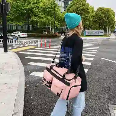 醇龙 大容量干湿分离时尚休闲 尼龙布 单肩包 男女同款情侣款 黑/青绿/黄/蓝/军绿/粉/卡其