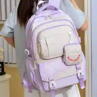 醇龙 初中生大容量简约时尚高中生轻便大学生撞色校园风潮 尼龙 双肩包 男女同款情侣款 多色