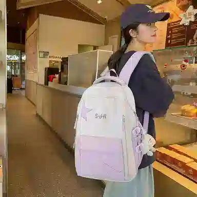 醇龙 日系大容量书包森系高中大学生初中生校园百搭小清新 尼龙 双肩包 男女同款情侣款 多色