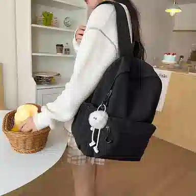 醇龙 纯色简约大学生时尚旅行高中学生 尼龙 双肩包 男女同款情侣款 多色