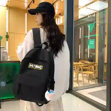 醇龙 高颜值书包小众大容量大学生初中高中韩系可爱简约背包 尼龙 双肩包 女款 多色