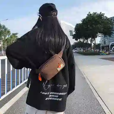 醇龙 休闲百搭潮流 尼龙 胸包 常规 男女同款情侣款 白色/棕色/黑色/卡其色