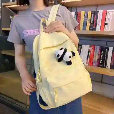 醇龙 尼龙男女通用多色日系极简风纯色简约百搭大容量双肩包