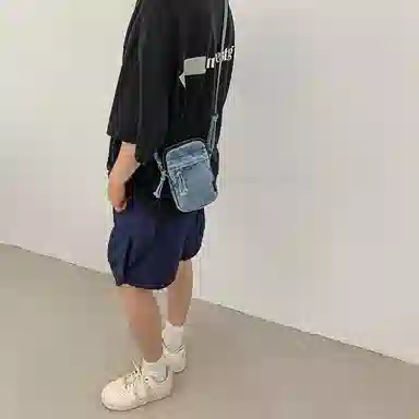 醇龙  男女通用多色质感斜挎小包包迷你单肩包复古设计感牛仔布手机包