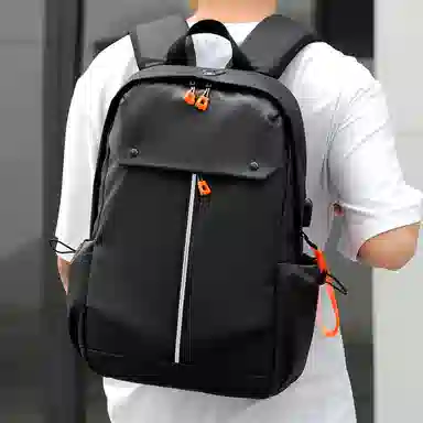 醇龙 大容量潮流商务 尼龙 双肩包 男款 黑色/灰色