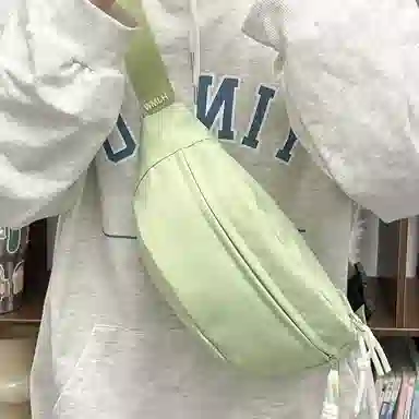 醇龙 运动潮流纯色 尼龙 单肩包腰包小挎包斜挎包胸包 男女同款情侣款 黄/绿/白/黑/粉