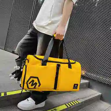 醇龙 多口袋 大容量 干湿分离 尼龙布 单肩斜挎旅行包 常规 男女同款情侣款 黑/卡其/粉/黄/红/青绿/蓝/军绿