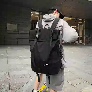 醇龙 大容量篮球潮牌运动旅行背包旅游包 牛津布 双肩包 常规 男女同款情侣款 黑色/灰色