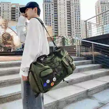 醇龙 多功能休闲时尚拉链开合 尼龙 旅行包 男女同款情侣款 多色