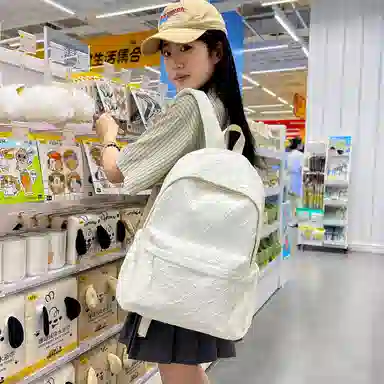 醇龙 韩系轻便旅游百搭大容量 尼龙 双肩包 常规 女款 白色/黑色/粉红色