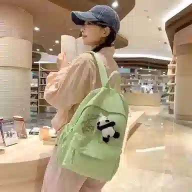 醇龙 尼龙男女通用多色日系极简风纯色简约百搭大容量双肩包