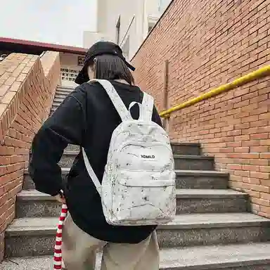 醇龙 日系校园简约百搭高中学生初中生上课大书包 尼龙 双肩包 大号 男女同款情侣款 多色