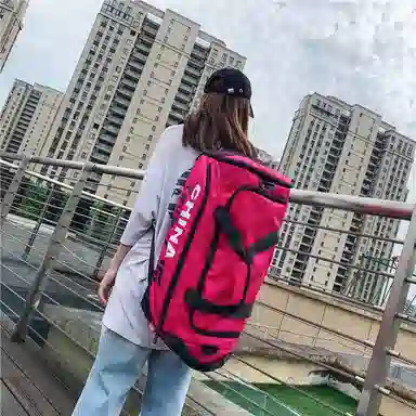 醇龙 小众休闲简约多功能短途旅游时尚百搭 尼龙 旅行包 男女同款情侣款 粉/玫红/卡其/黄/黑/绿