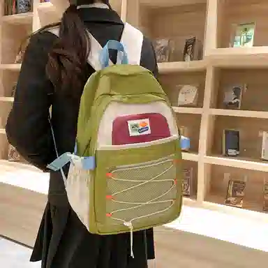 醇龙  尼龙男女通用多色露营多巴胺双肩包电脑大容量