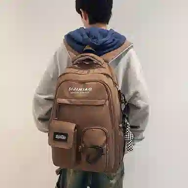 醇龙 工装包轻便时尚潮流大容量初高中休闲旅行背包 尼龙 双肩包 男女同款情侣款 多色