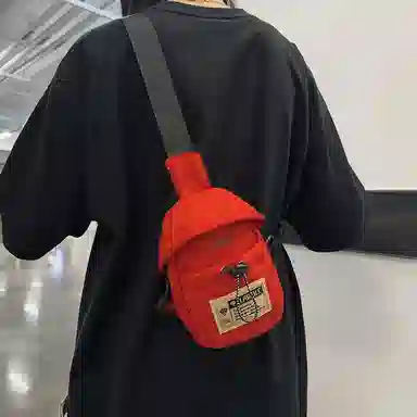 醇龙 休闲潮流 尼龙 胸包 常规 男女同款情侣款 黑色/米白色/红色/卡其色/灰色