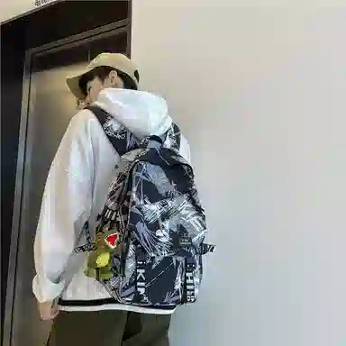 醇龙 涂鸦学生时尚潮流 尼龙 双肩包 常规 男女同款情侣款 多色