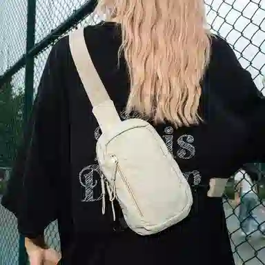 茵初 时尚轻便简约纯色 尼龙 胸包 男女同款情侣款 多色