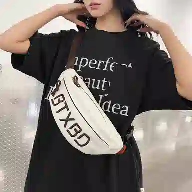 醇龙 简约百搭 尼龙布 胸包 常规 男女同款情侣款 黑/白/灰/红/桔