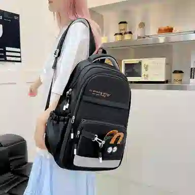 醇龙 学院风简约百搭电脑背包 尼龙 双肩包 常规 男女同款情侣款 多色