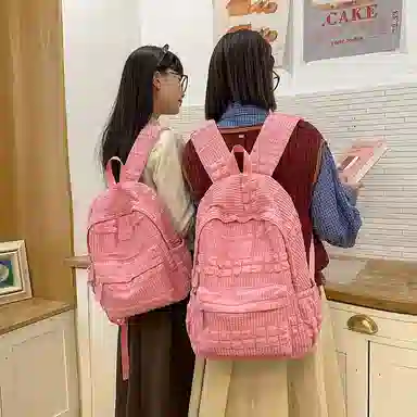 醇龙 大学生初高中百搭旅行轻便通勤包 泡泡料 双肩包 女款 多色