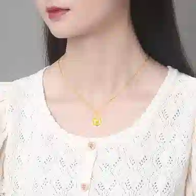 赛菲尔 十二生肖 路路通 小众可调节 足金 玉石项链 男女同款情侣款 玉髓