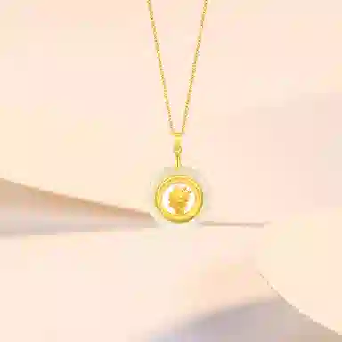 赛菲尔 十二生肖 路路通 小众可调节 足金 玉石项链 男女同款情侣款 玉髓