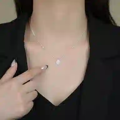 【纯银999】 赛菲尔 水滴 轻奢精致高级感小众设计优雅时尚经典百搭可调节锁骨链简约甜美学生日常浪漫 足银 项链 女款