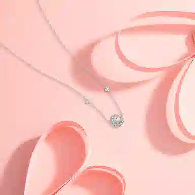 【纯银999】 赛菲尔 星月系列 小众设计经典百搭日常简约高级感精致轻奢平安通勤温柔气质可调节锁骨链#好运 足银 项链 女款
