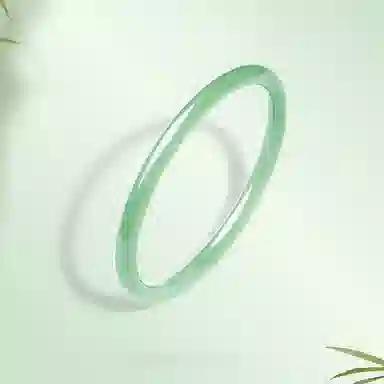 赛菲尔 天竺青叮当玉镯 新中式冰透玉美人冷清细条 玉髓 玉石手镯 男女同款情侣款
