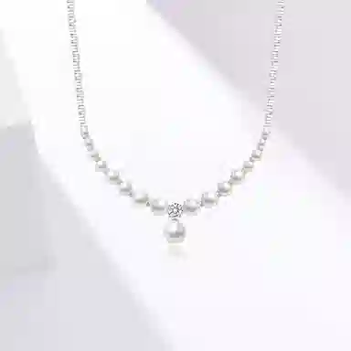 赛菲尔 碎银几两 新中式碎碎平安吉祥顺遂简约时尚 高级感小众设计 淡水珍珠 项链 男女同款情侣款