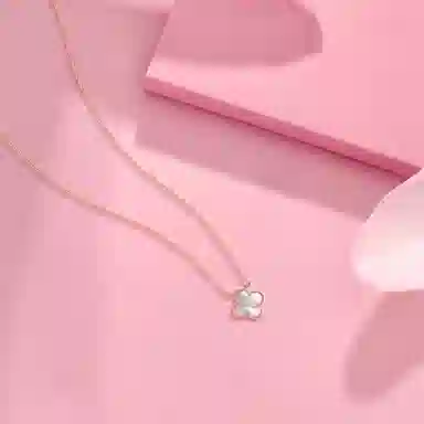 【纯银999】 赛菲尔 四叶草 经典百搭小众设计高级感学生日常精致简约轻奢转运约会通勤温柔气质可调节锁骨链 足银 项链 女款