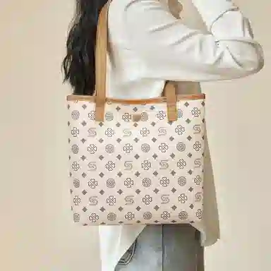 ST&SAT Tote Bag Coffee/Off-White