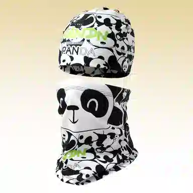 南极人 保暖护颈防风护耳帽卡通面罩户外防寒包头两件套 薄绒 帽子 儿童款