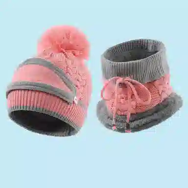 南极人 秋冬季加绒保暖口罩一体冬天骑车遮脸防风护耳护颈针织帽 加厚 绒线帽 女款