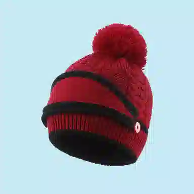 南极人 秋冬季加绒保暖口罩一体冬天骑车遮脸防风护耳护颈针织帽 加厚 绒线帽 女款