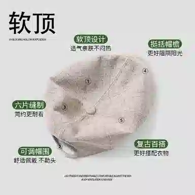 南极人 复古前进帽子显脸小适合方圆脸日系文艺反戴鸭舌帽休闲百搭报童画家帽 四季款 贝雷帽 男女同款情侣款