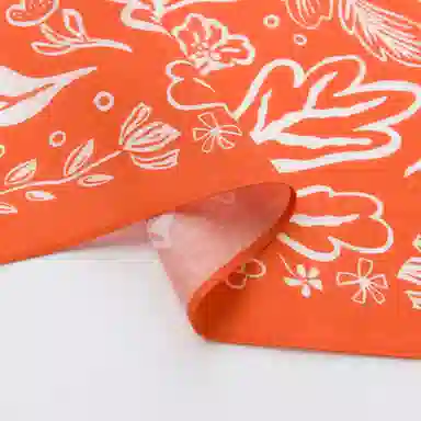 滚烫时光 橘色花朵 棉 头巾 男女同款情侣款