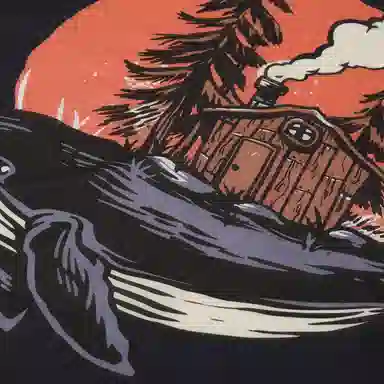 滚烫时光 日系鲸鱼印花复古发饰 头巾 男女同款情侣款