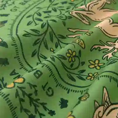 滚烫时光 绿色小鹿 棉 头巾 男女同款情侣款