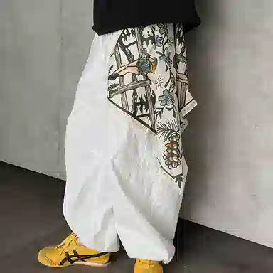 滚烫时光 纯棉牛仔女郎印花美式复古街舞方巾 头巾 男女同款情侣款