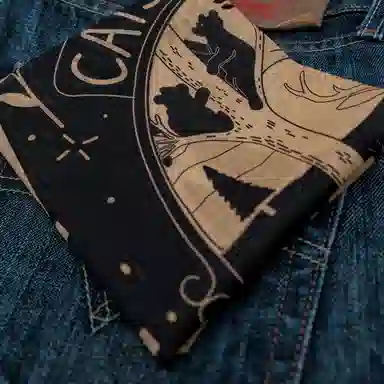 滚烫时光 纯棉美式复古西部风格方巾 头巾 男女同款情侣款