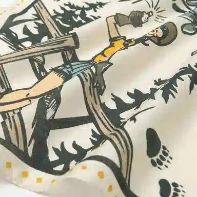 滚烫时光 纯棉牛仔女郎印花美式复古街舞方巾 头巾 男女同款情侣款