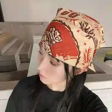 滚烫时光 纯棉西部女郎印花方巾 头巾 男女同款情侣款