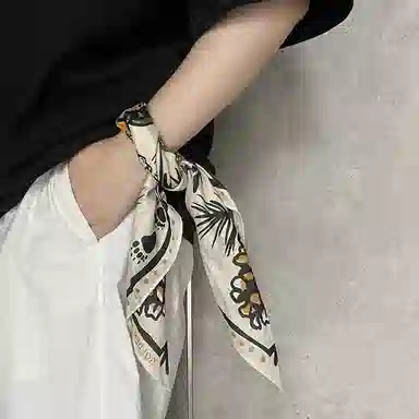 滚烫时光 纯棉牛仔女郎印花美式复古街舞方巾 头巾 男女同款情侣款