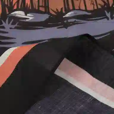 滚烫时光 日系鲸鱼印花复古发饰 头巾 男女同款情侣款