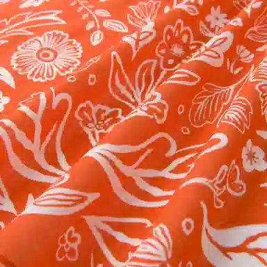 滚烫时光 橘色花朵 棉 头巾 男女同款情侣款