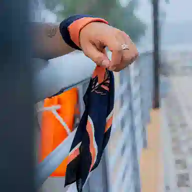 滚烫时光 日系鲸鱼印花复古发饰 头巾 男女同款情侣款