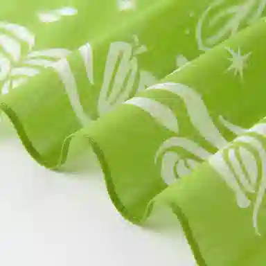 滚烫时光 绿色花朵 棉 头巾 男女同款情侣款