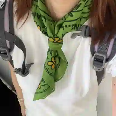 滚烫时光 绿色小鹿 棉 头巾 男女同款情侣款